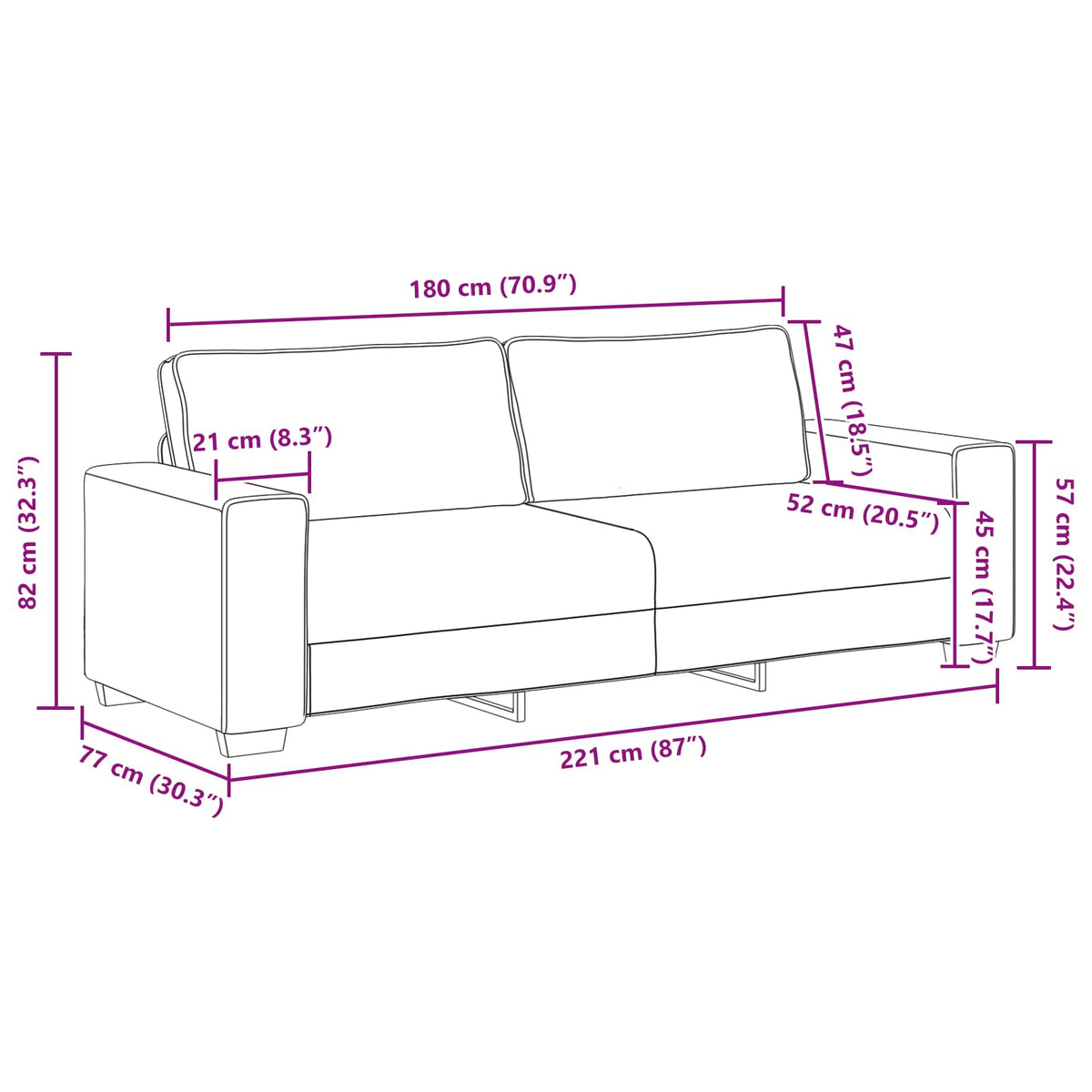 Canapé 2 pc Beige Tissu en lin mélangé