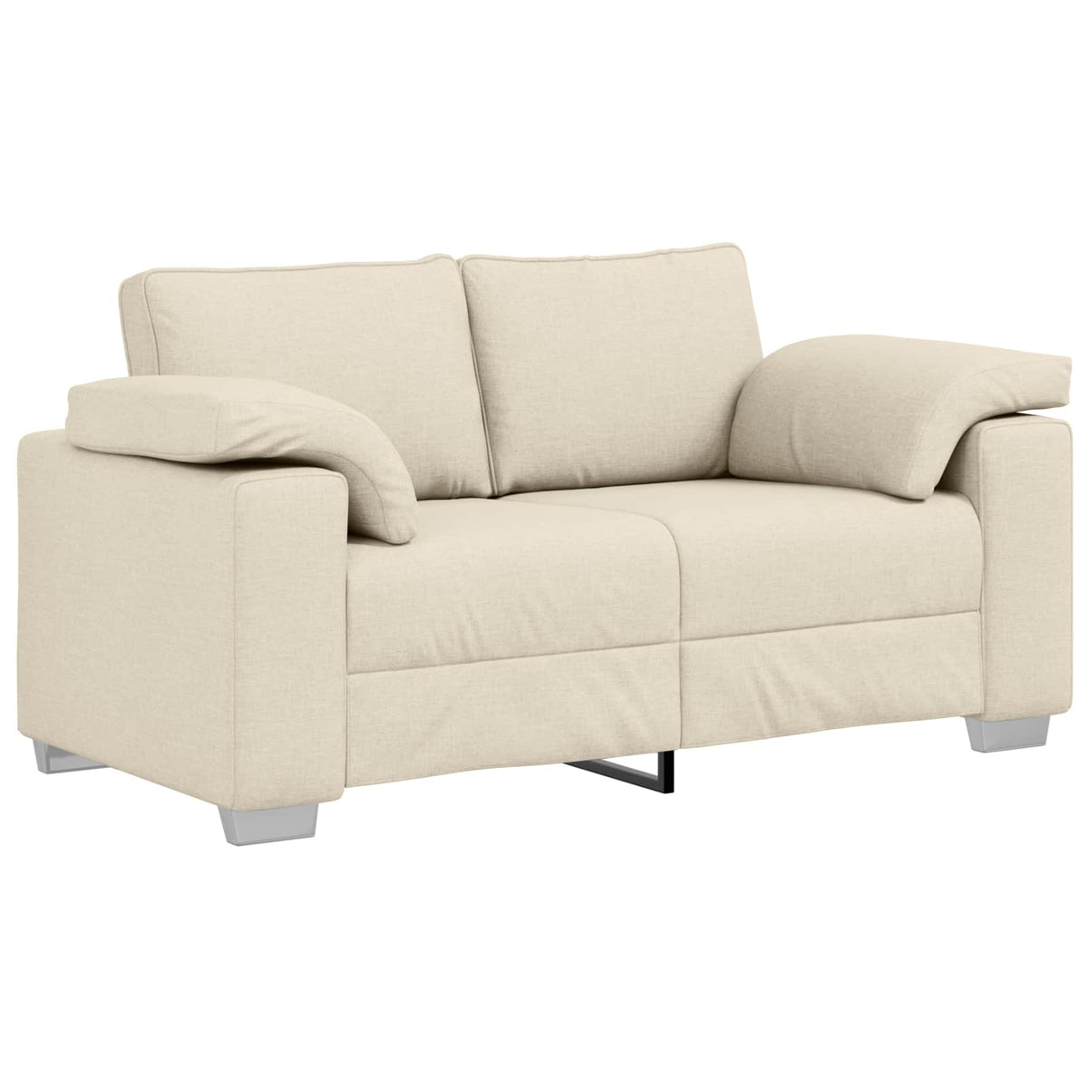 Canapé 2 pc Beige Tissu en lin mélangé