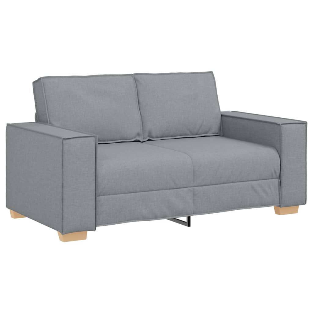 Ensemble de canapé 2 pcs avec coussins en tissu gris clair