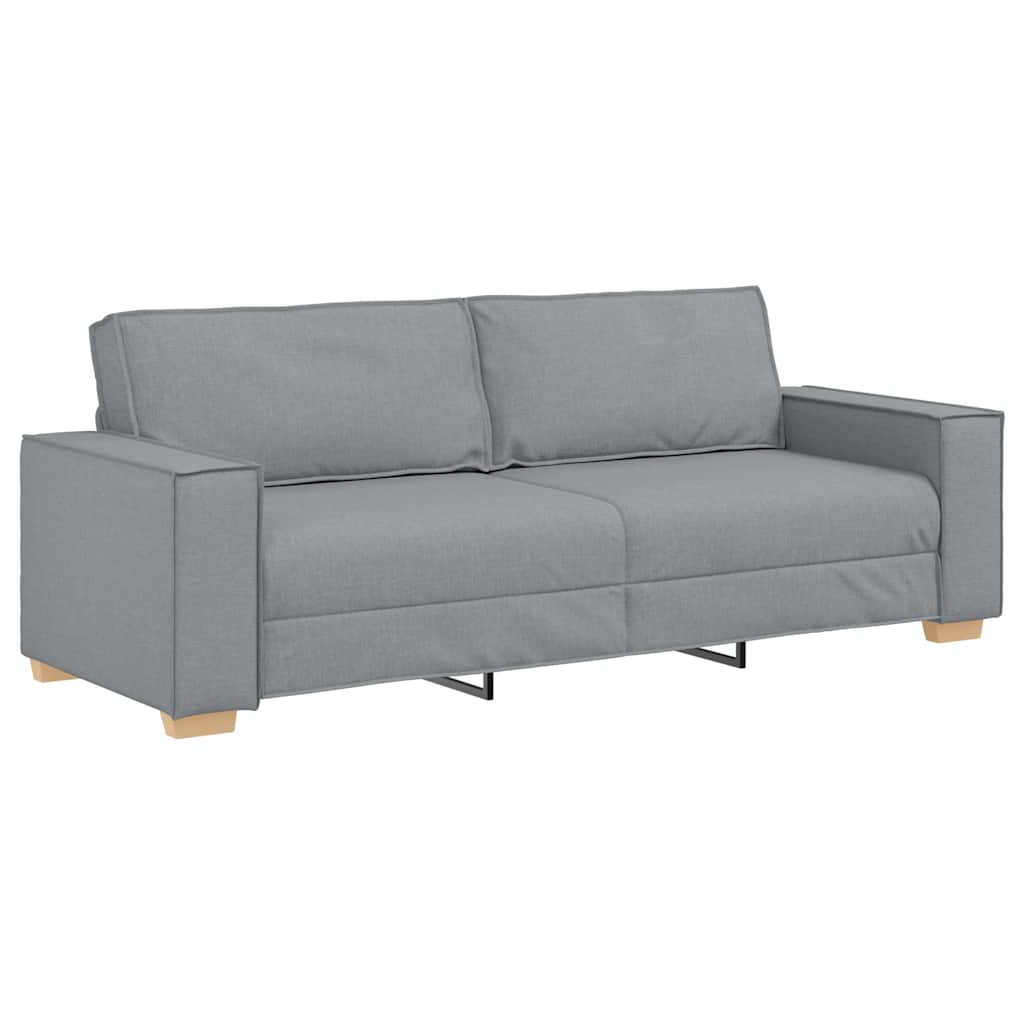 Ensemble de canapé 2 pcs avec coussins en tissu gris clair