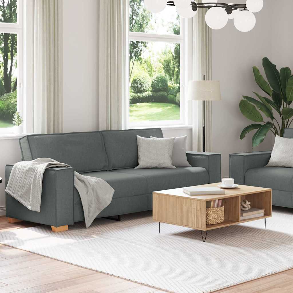 Ensemble de canapé 2 pcs avec coussins en tissu gris foncé - XIOS