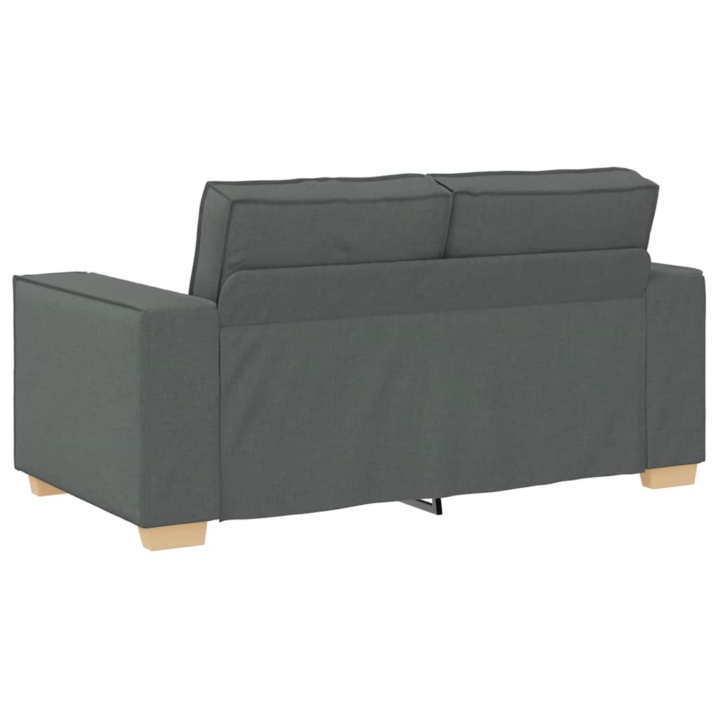 Ensemble de canapé 2 pcs avec coussins en tissu gris foncé - XIOS
