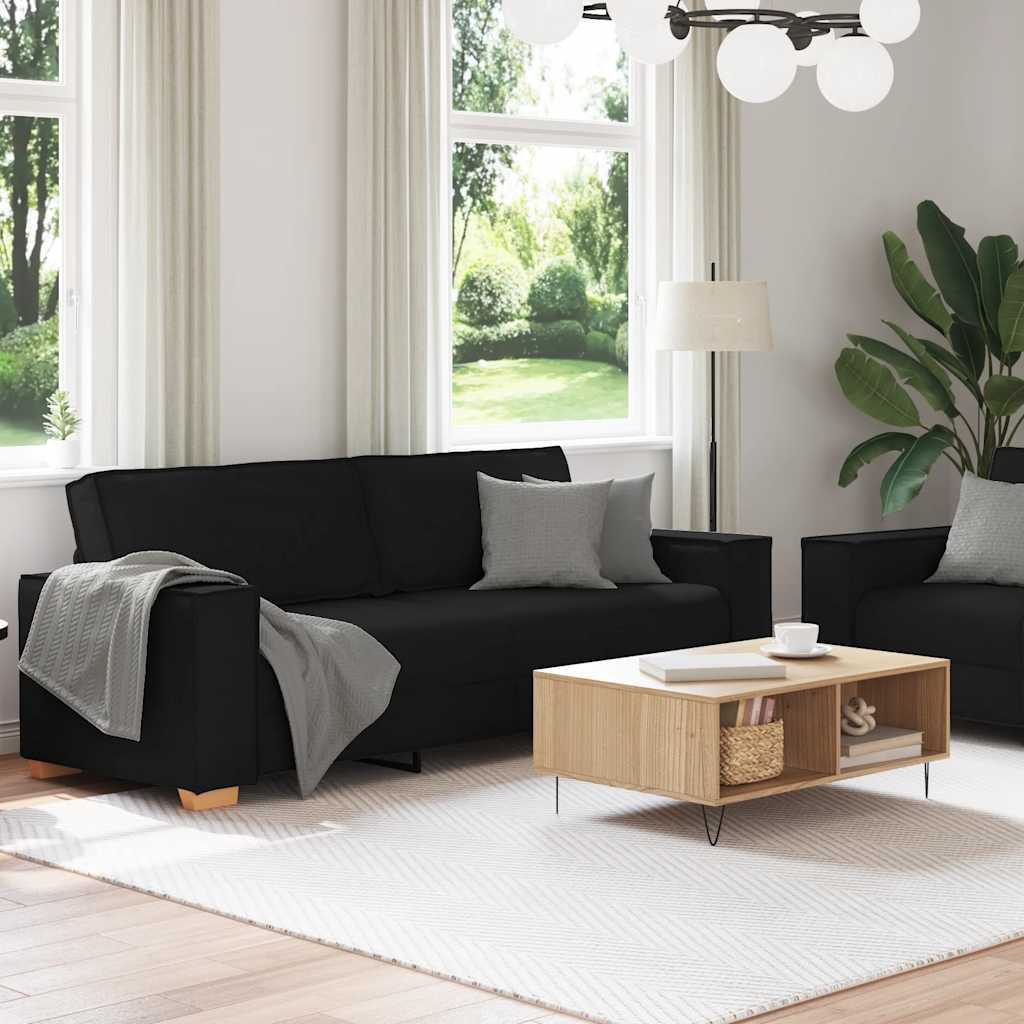 Ensemble de canapé 2 pcs avec coussins en tissu noir - XIOS