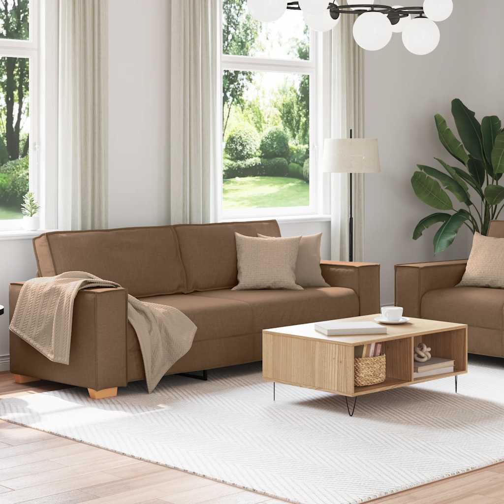 Ensemble de canapé 2 pcs avec coussins en tissu marron - XIOS