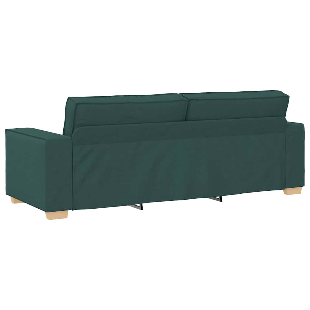 Ensemble de canapé 2 pcs avec coussins en tissu vert foncé
