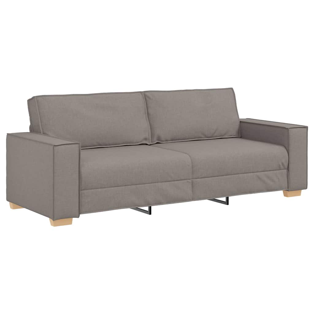 Ensemble de canapé 2 pcs avec coussins en tissu taupe