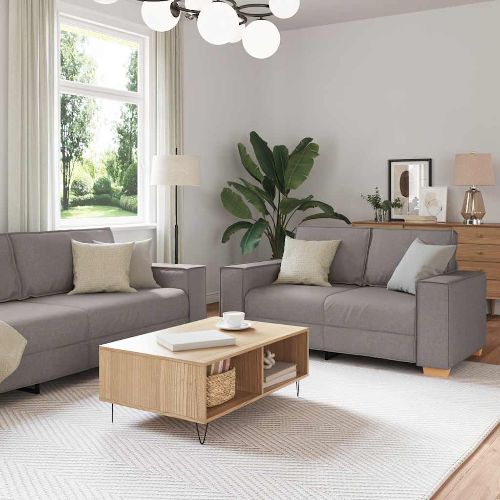 Ensemble de canapé 2 pcs avec coussins en tissu taupe - XIOS