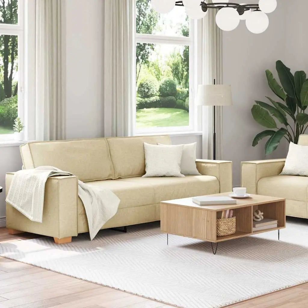 Ensemble de canapé 2 pcs avec coussins en tissu crème - XIOS