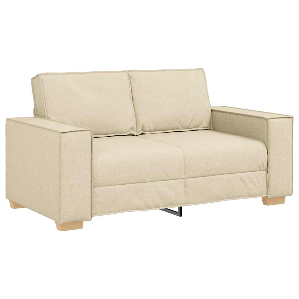 Ensemble de canapé 2 pcs avec coussins en tissu crème