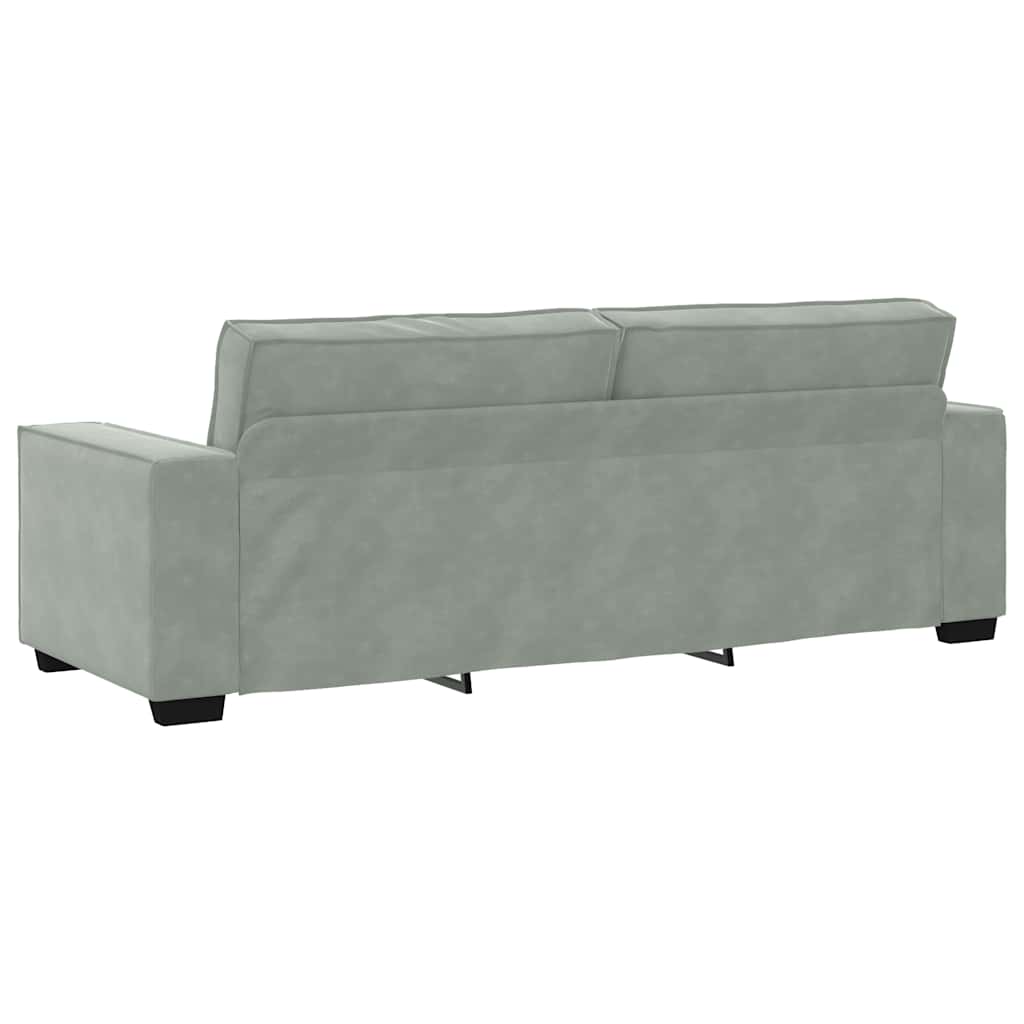 Ensemble canapé 2 pcs avec coussins velours gris clair