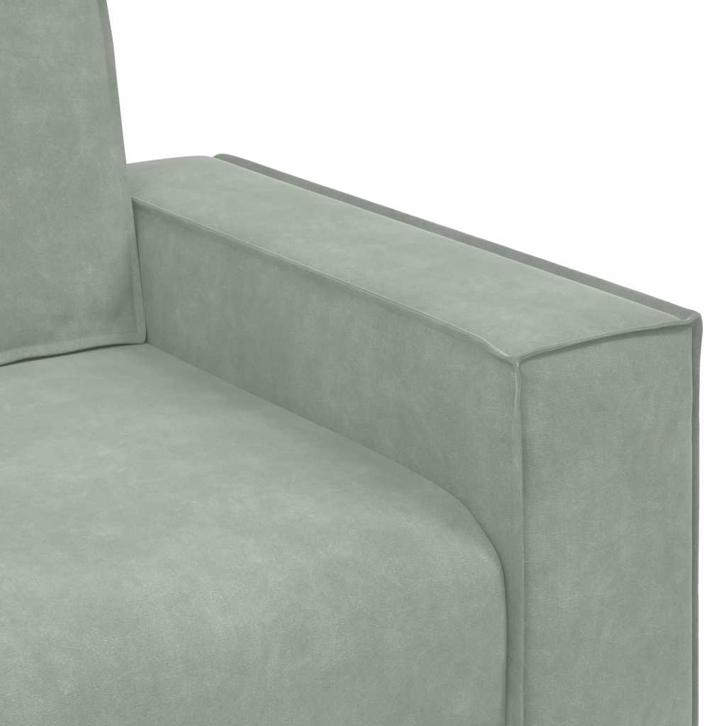 Ensemble canapé 2 pcs avec coussins velours gris clair