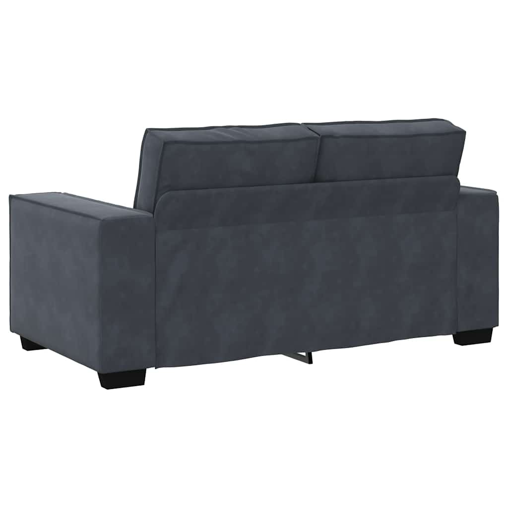 Ensemble canapé 2 pcs avec coussins velours gris foncé - XIOS