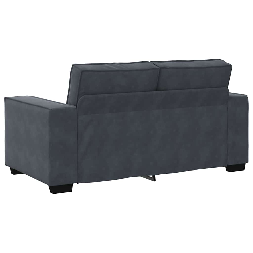 Ensemble canapé 2 pcs avec coussins velours gris foncé
