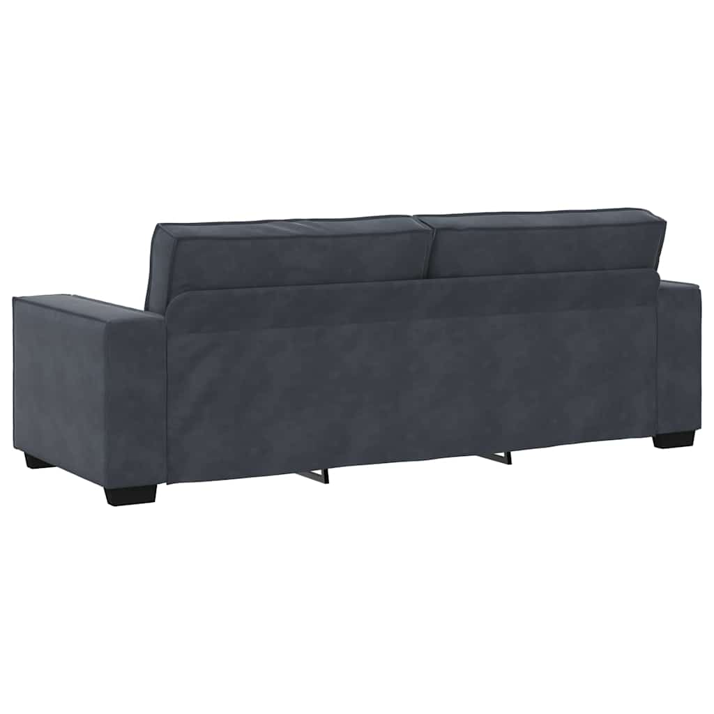 Ensemble canapé 2 pcs avec coussins velours gris foncé