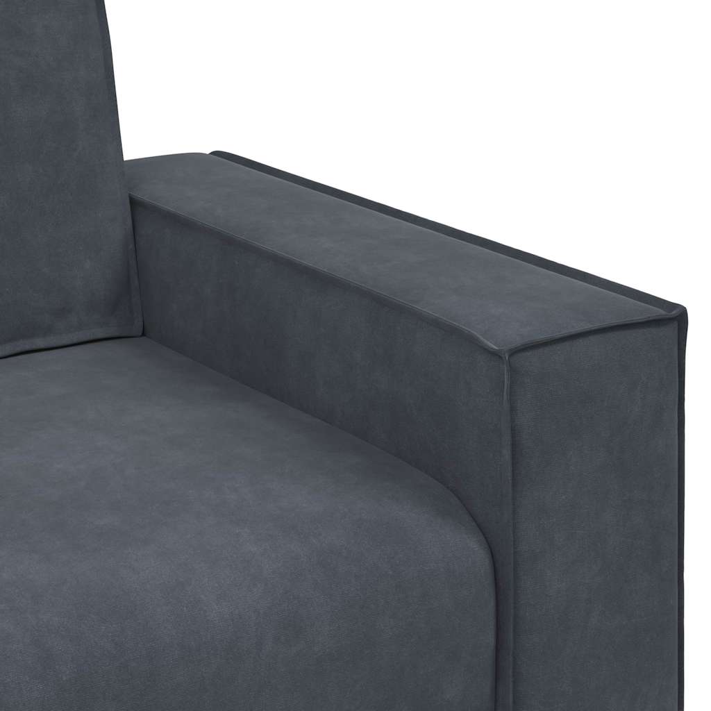 Ensemble canapé 2 pcs avec coussins velours gris foncé