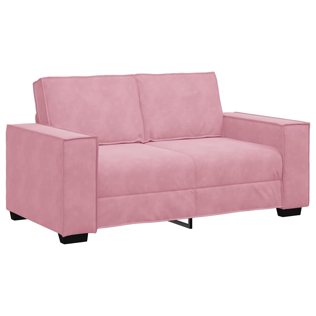 Ensemble canapé 2 pcs avec coussins velours rose