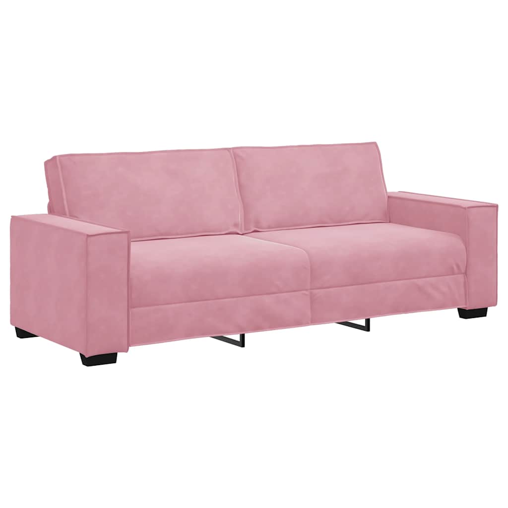 Ensemble canapé 2 pcs avec coussins velours rose