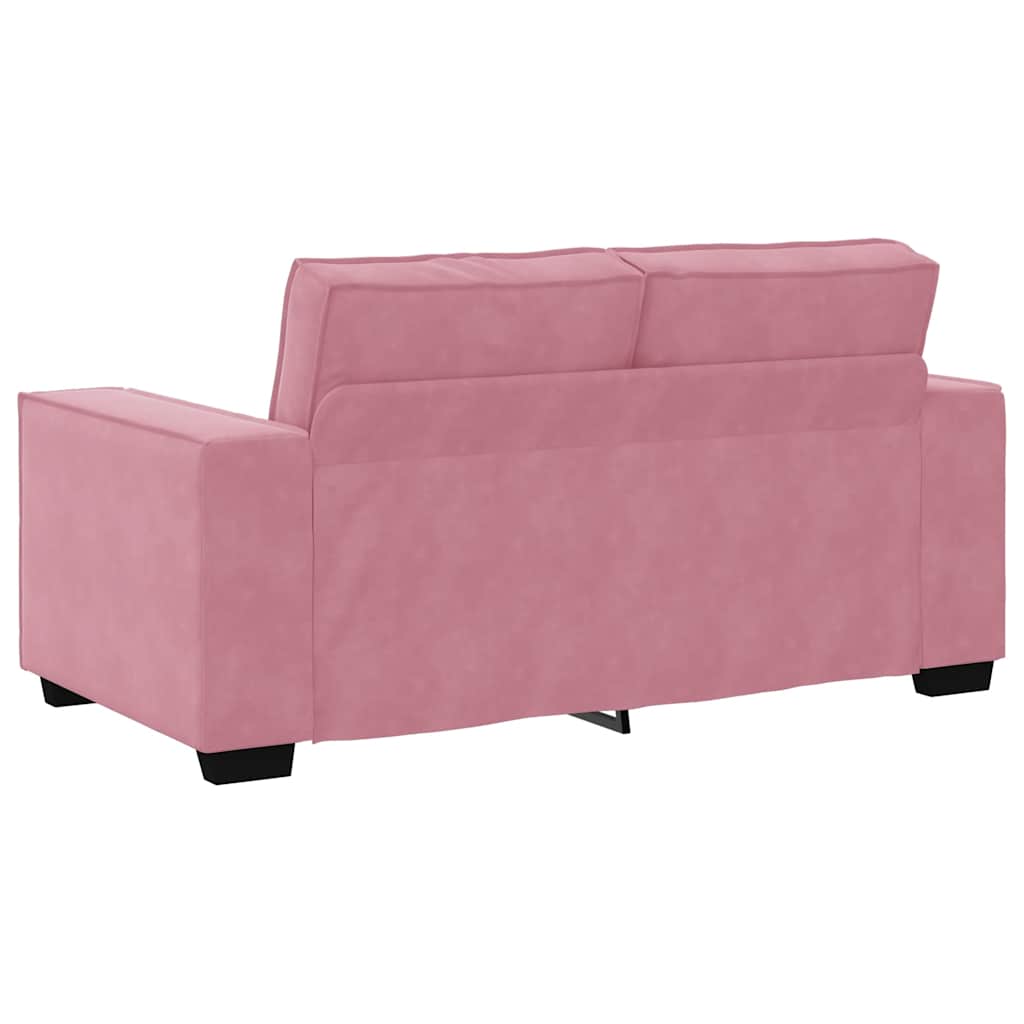 Ensemble canapé 2 pcs avec coussins velours rose