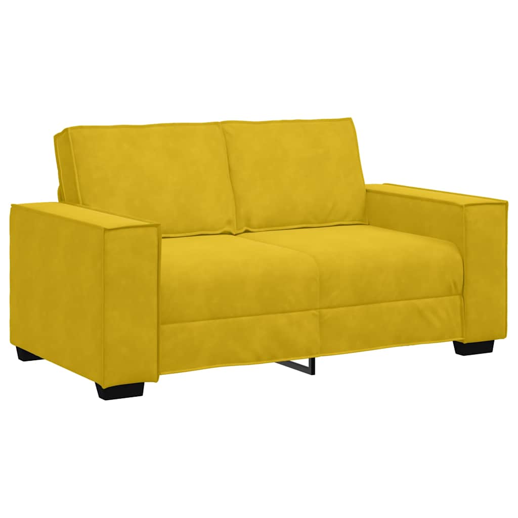 Ensemble canapé 2 pcs avec coussins velours jaune - XIOS