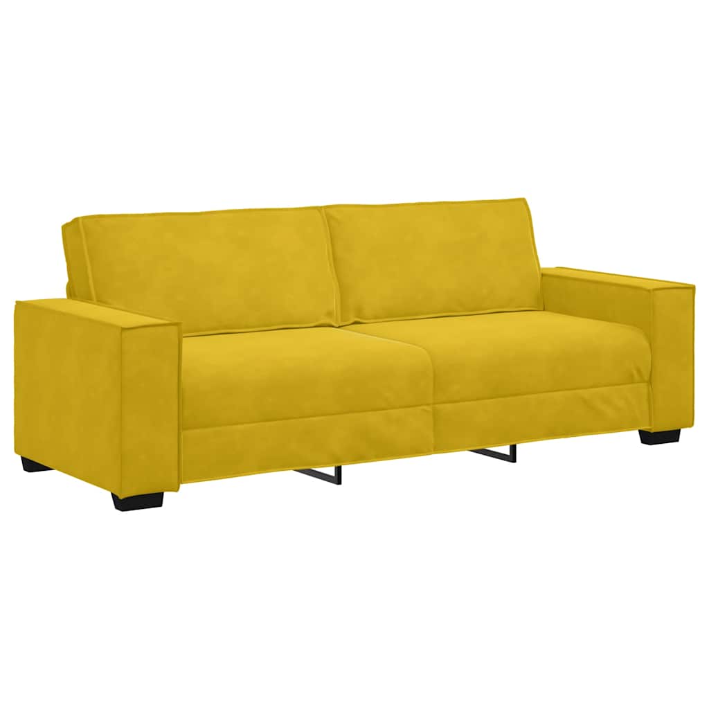 Ensemble canapé 2 pcs avec coussins velours jaune - XIOS