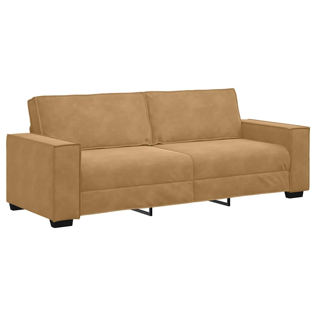 Ensemble canapé 2 pcs avec coussins velours marron