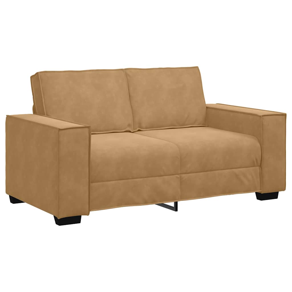 Ensemble canapé 2 pcs avec coussins velours marron