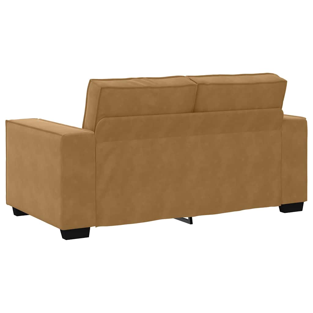 Ensemble canapé 2 pcs avec coussins velours marron