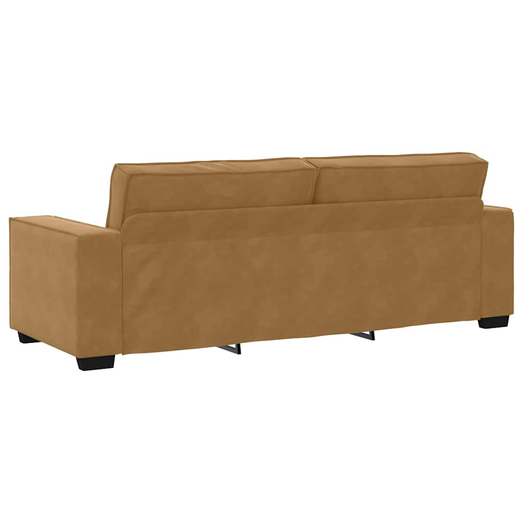 Ensemble canapé 2 pcs avec coussins velours marron
