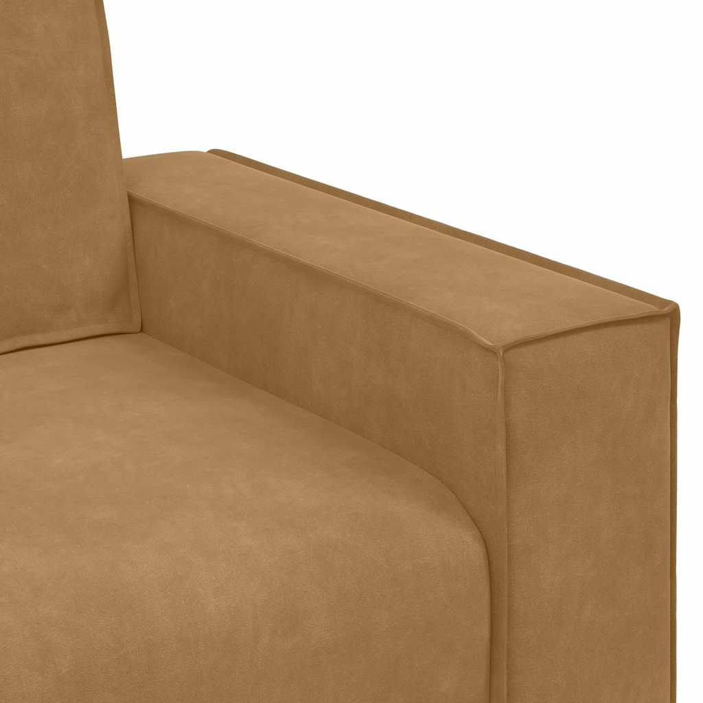 Ensemble canapé 2 pcs avec coussins velours marron