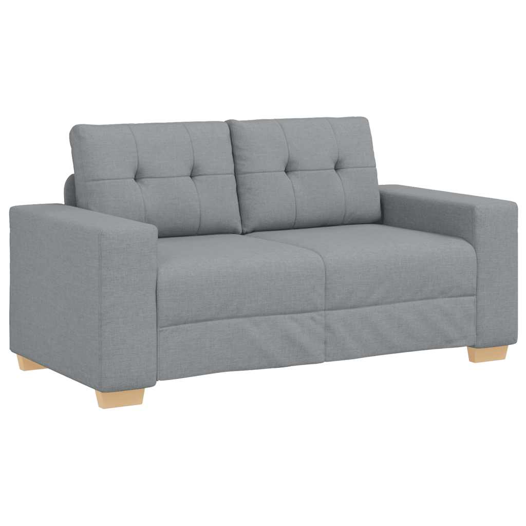 Ensemble de canapé 2 pcs avec coussins en tissu gris clair
