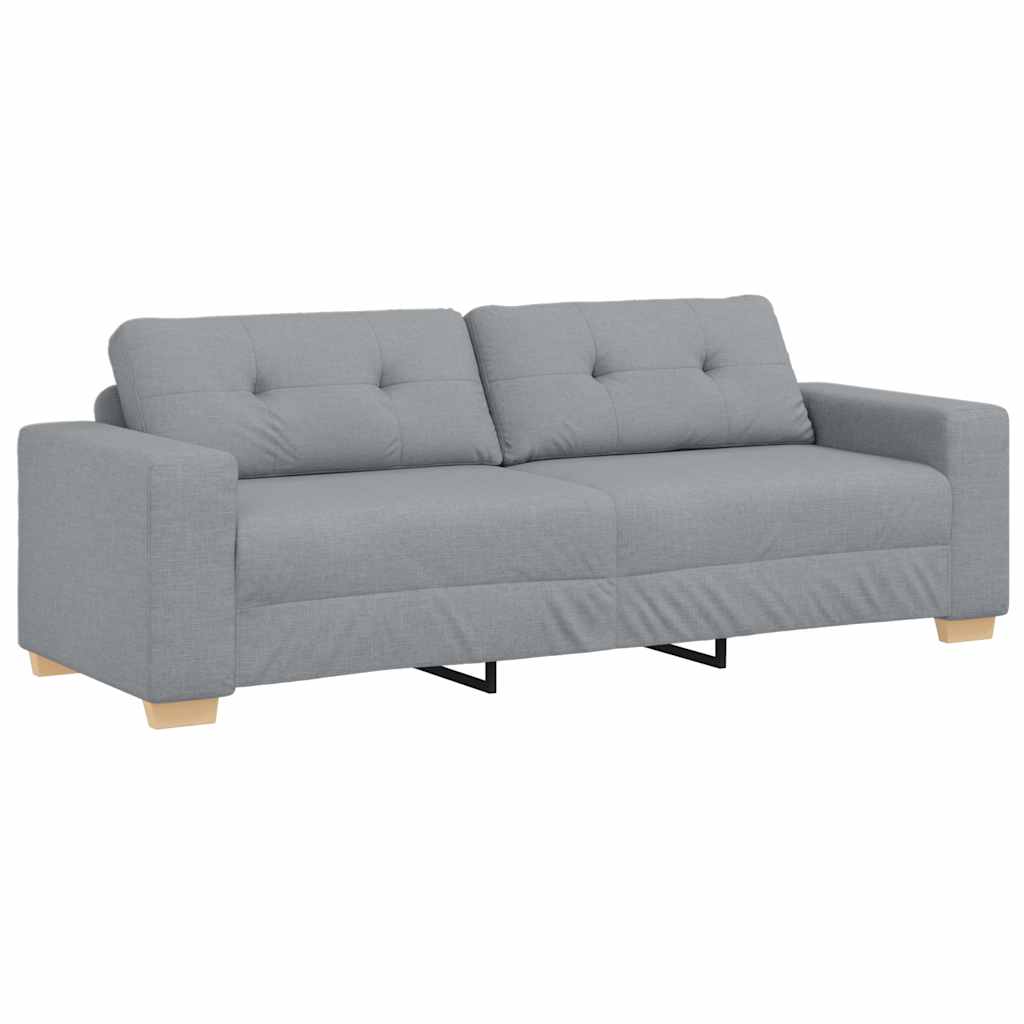 Ensemble de canapé 2 pcs avec coussins en tissu gris clair