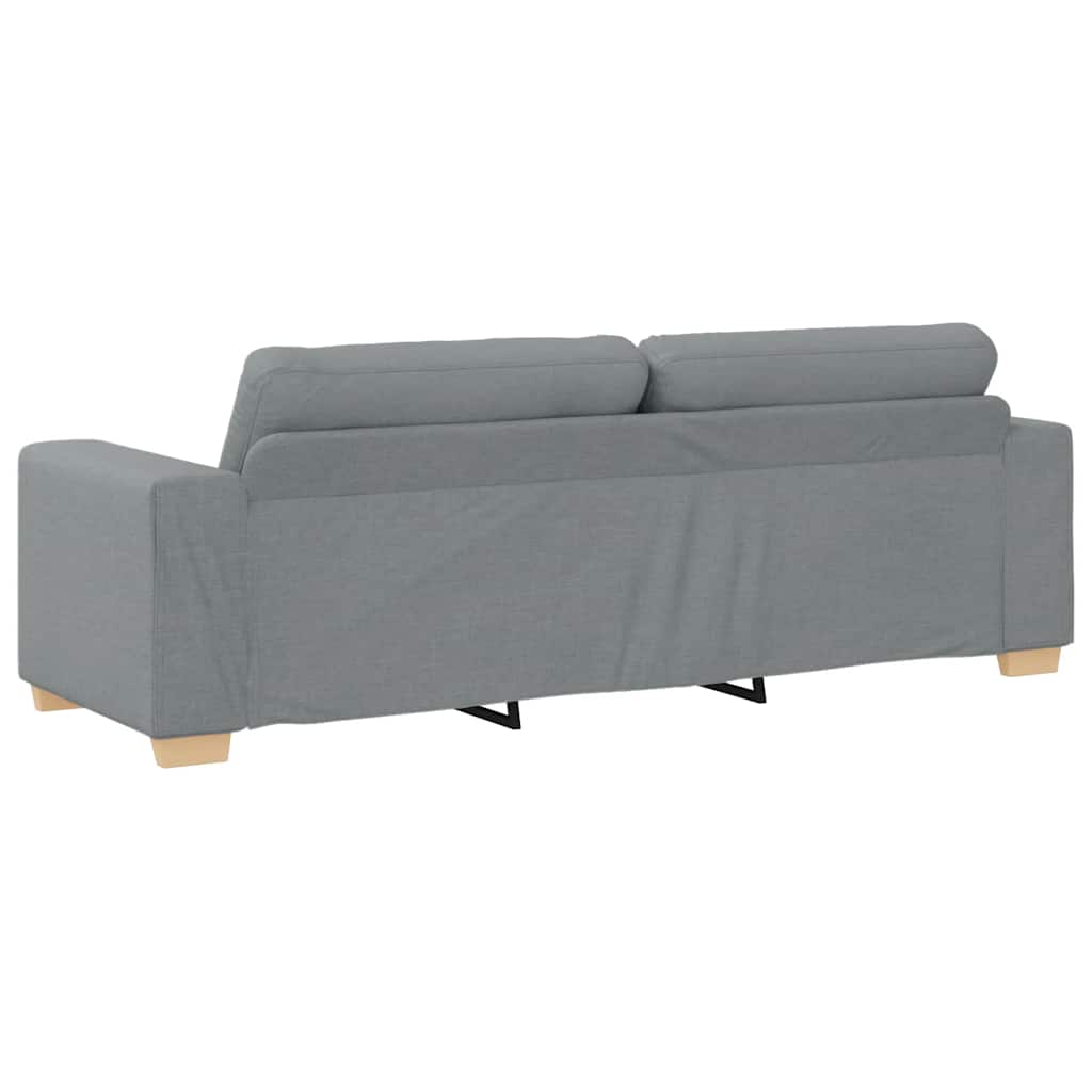 Ensemble de canapé 2 pcs avec coussins en tissu gris clair
