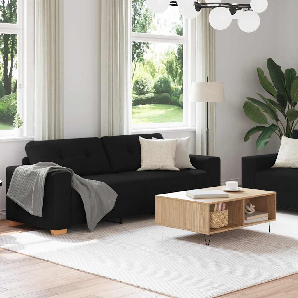 Ensemble de canapé 2 pcs avec coussins en tissu noir - XIOS