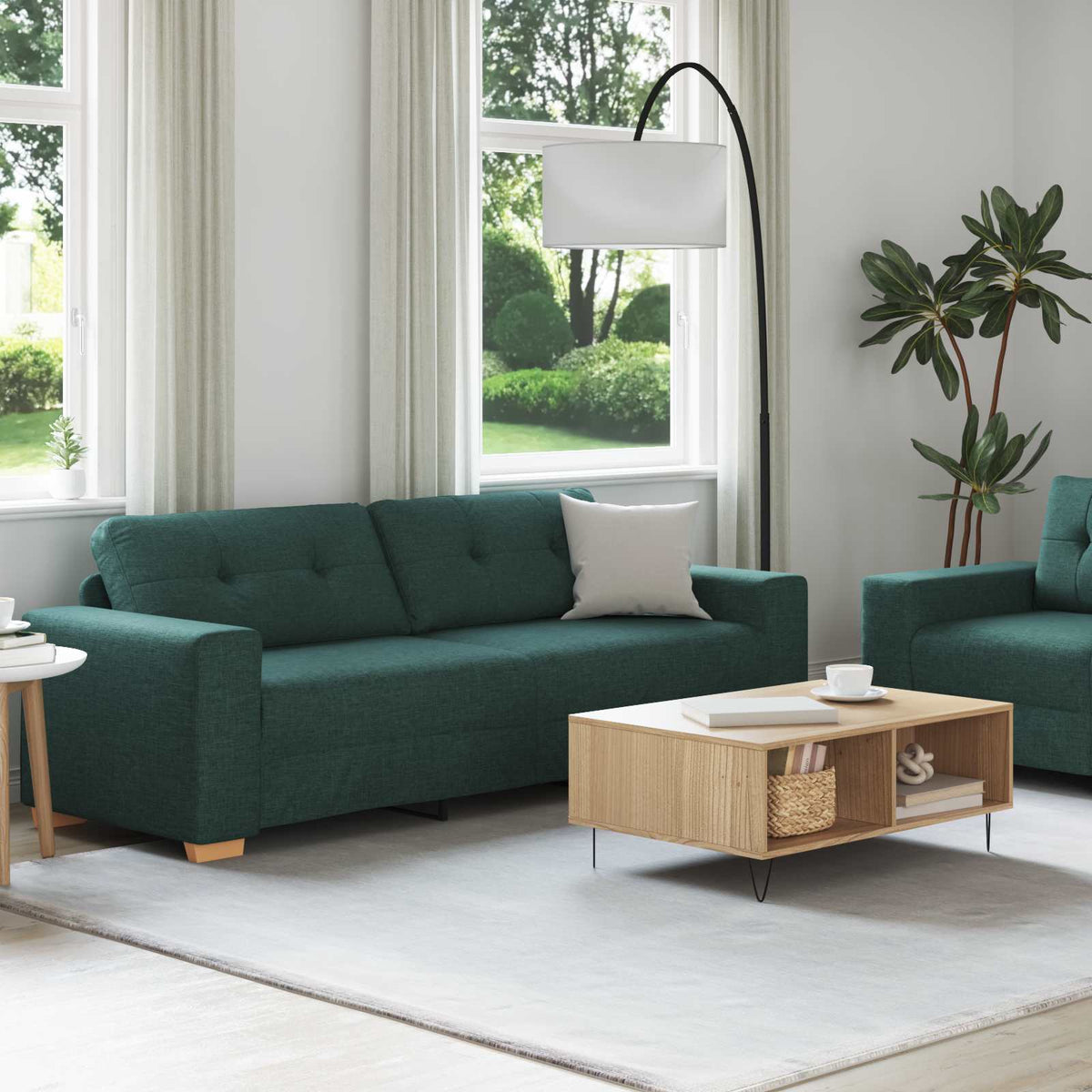 Canapé 2 pc Vert foncé Tissu - XIOS