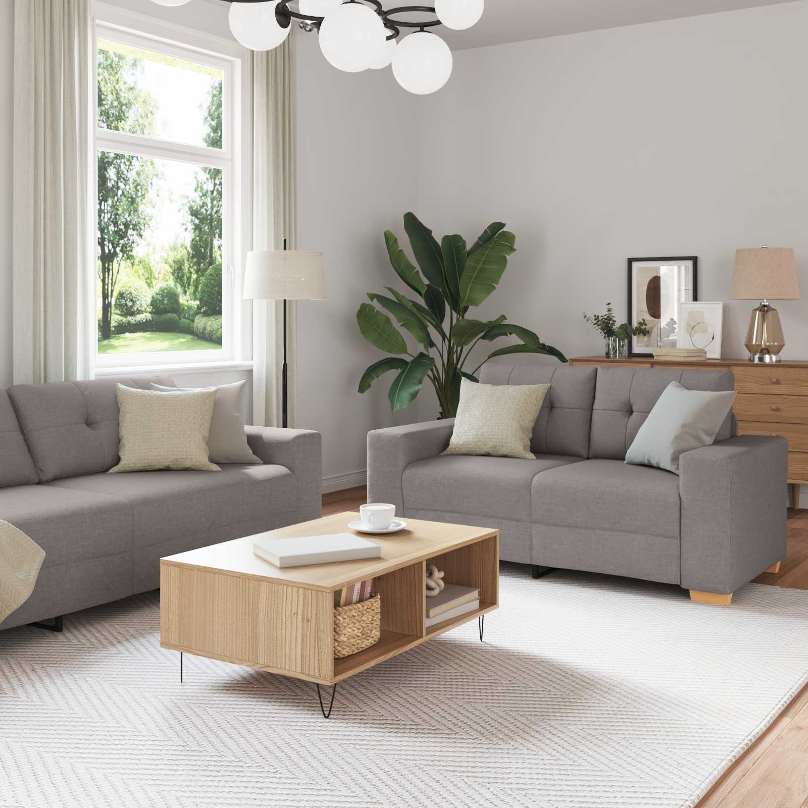 Canapé 2 pcs Taupe 221 x 80 x 80 cm Tissu - XIOS