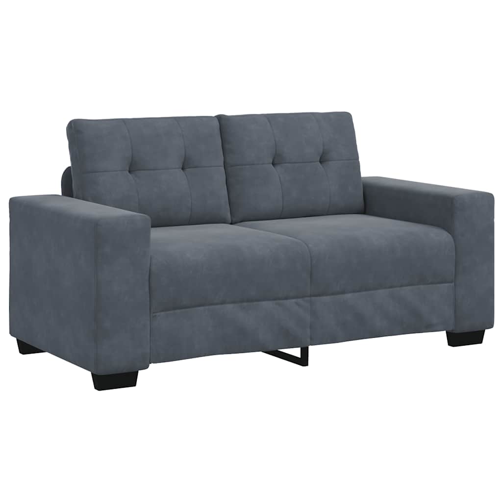 Ensemble canapé 2 pcs avec coussins velours gris foncé - XIOS