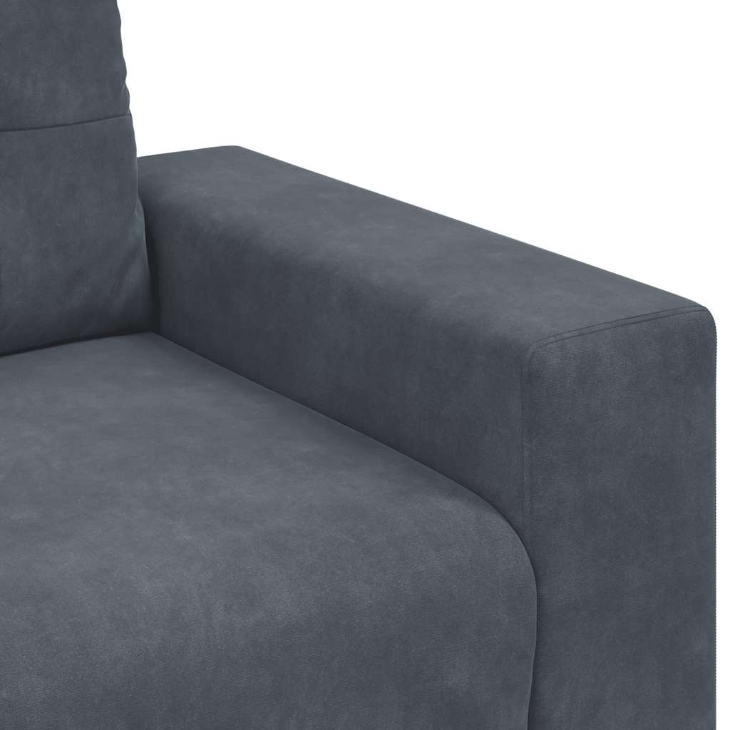 Ensemble canapé 2 pcs avec coussins velours gris foncé - XIOS