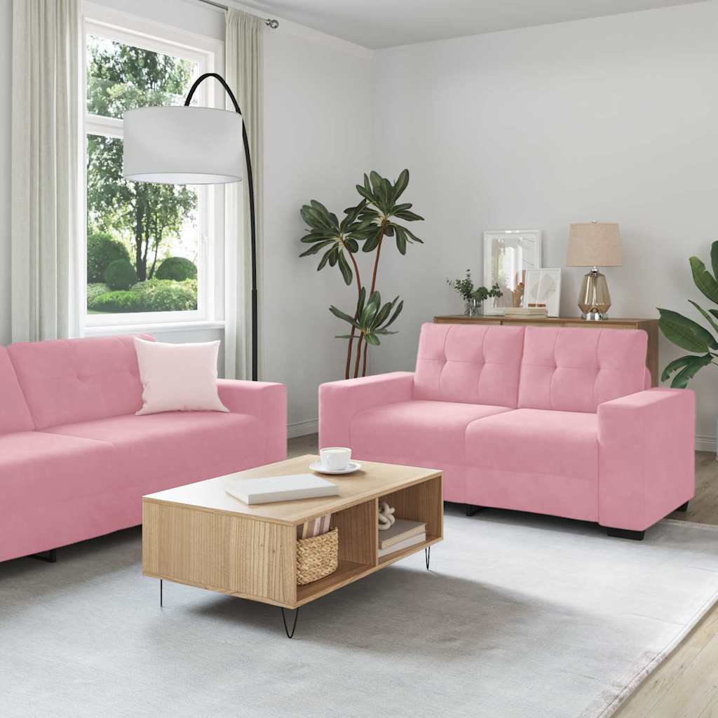 Canapé 2 pcs Rose 221 x 80 x 80 cm tissu - XIOS
