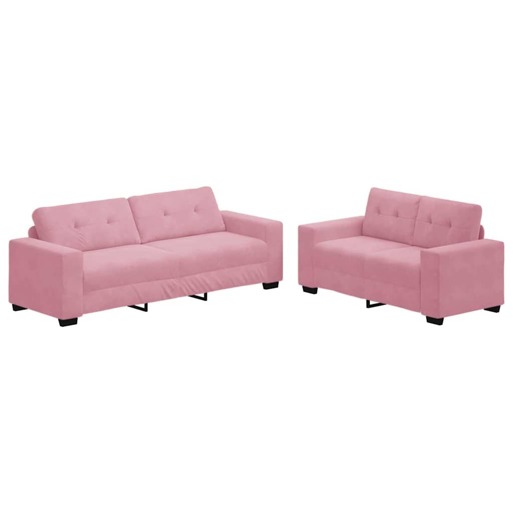 Canapé 2 pcs Rose 221 x 80 x 80 cm tissu - XIOS