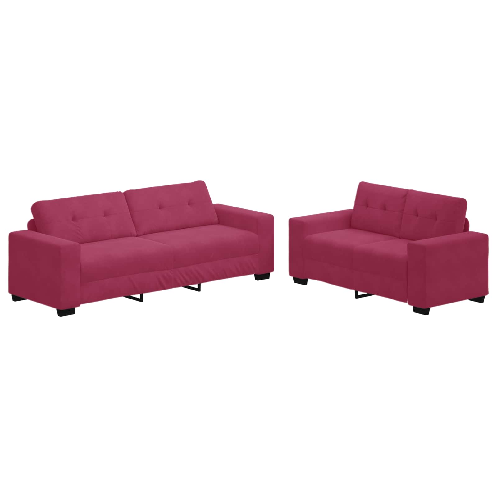 Canapé 2 pcs Rouge Vin 221 x 80 x 80 cm tissu - XIOS