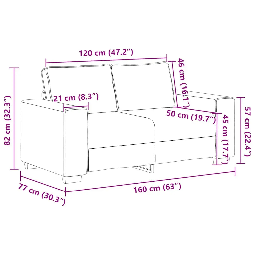 Ensemble de canapé 2 pcs avec coussins en tissu gris clair - XIOS