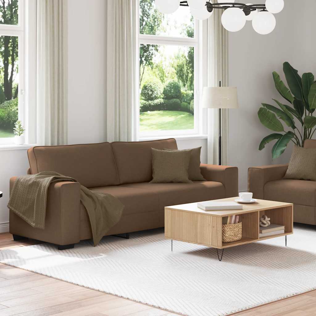 Ensemble de canapé 2 pcs avec coussins en tissu marron - XIOS