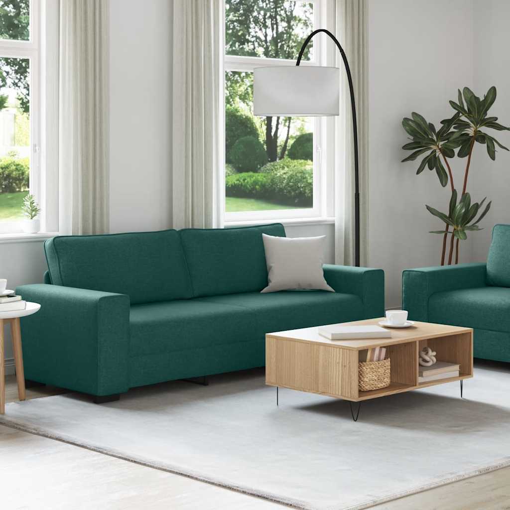 Ensemble de canapé 2 pcs avec coussins en tissu vert foncé - XIOS