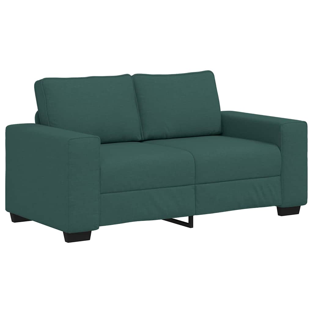 Ensemble de canapé 2 pcs avec coussins en tissu vert foncé - XIOS
