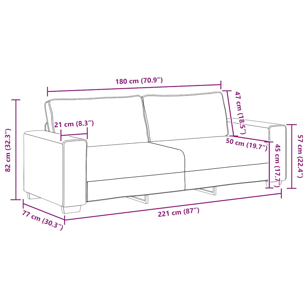 Ensemble de canapé 2 pcs avec coussins en tissu vert foncé - XIOS