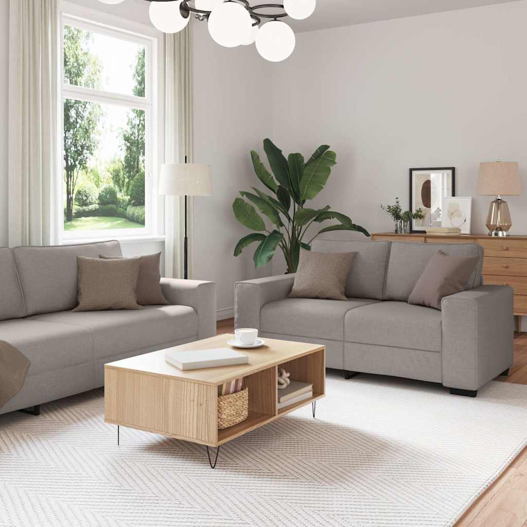 Ensemble de canapé 2 pcs avec coussins en tissu taupe - XIOS