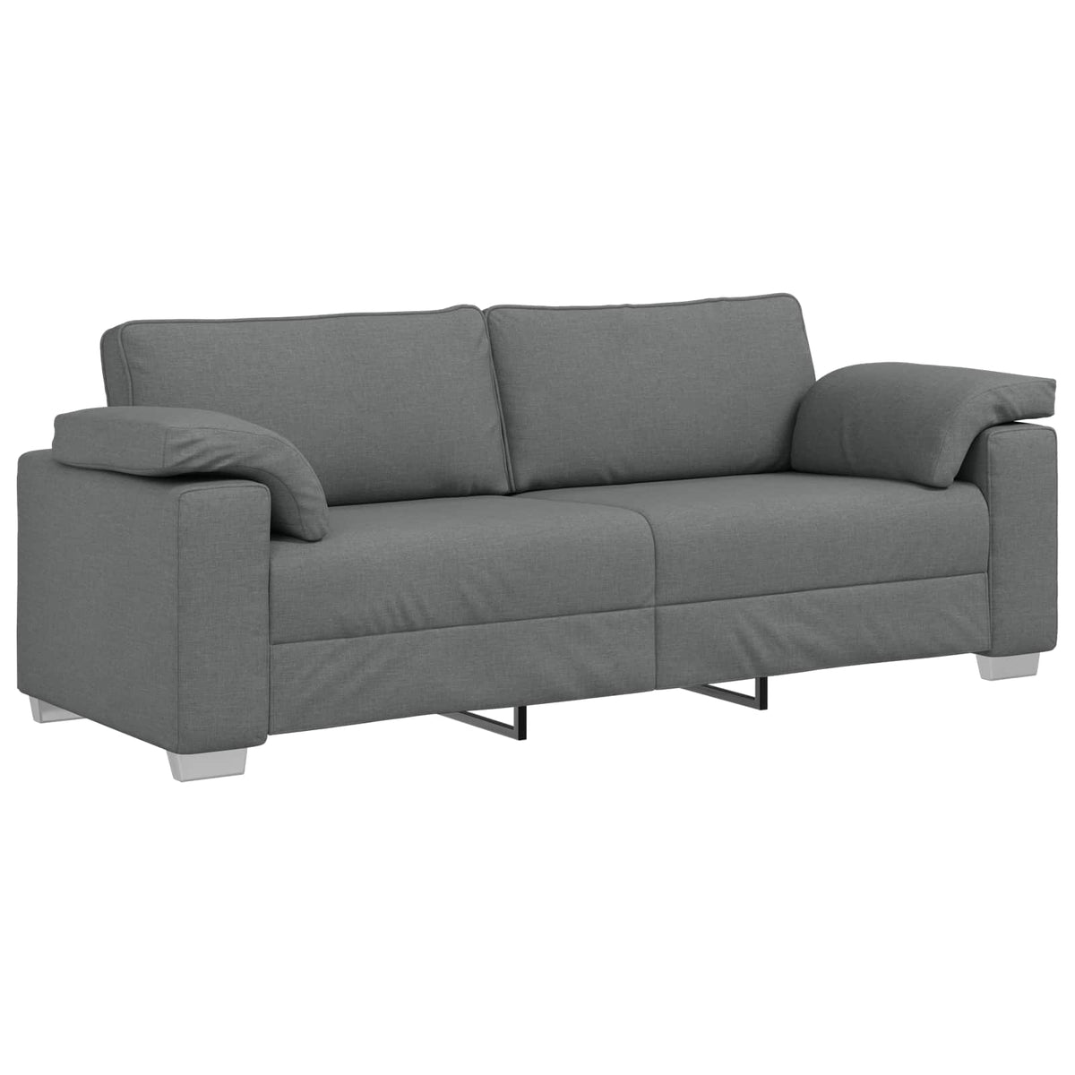Canapé 2 pc Gris foncé tissu