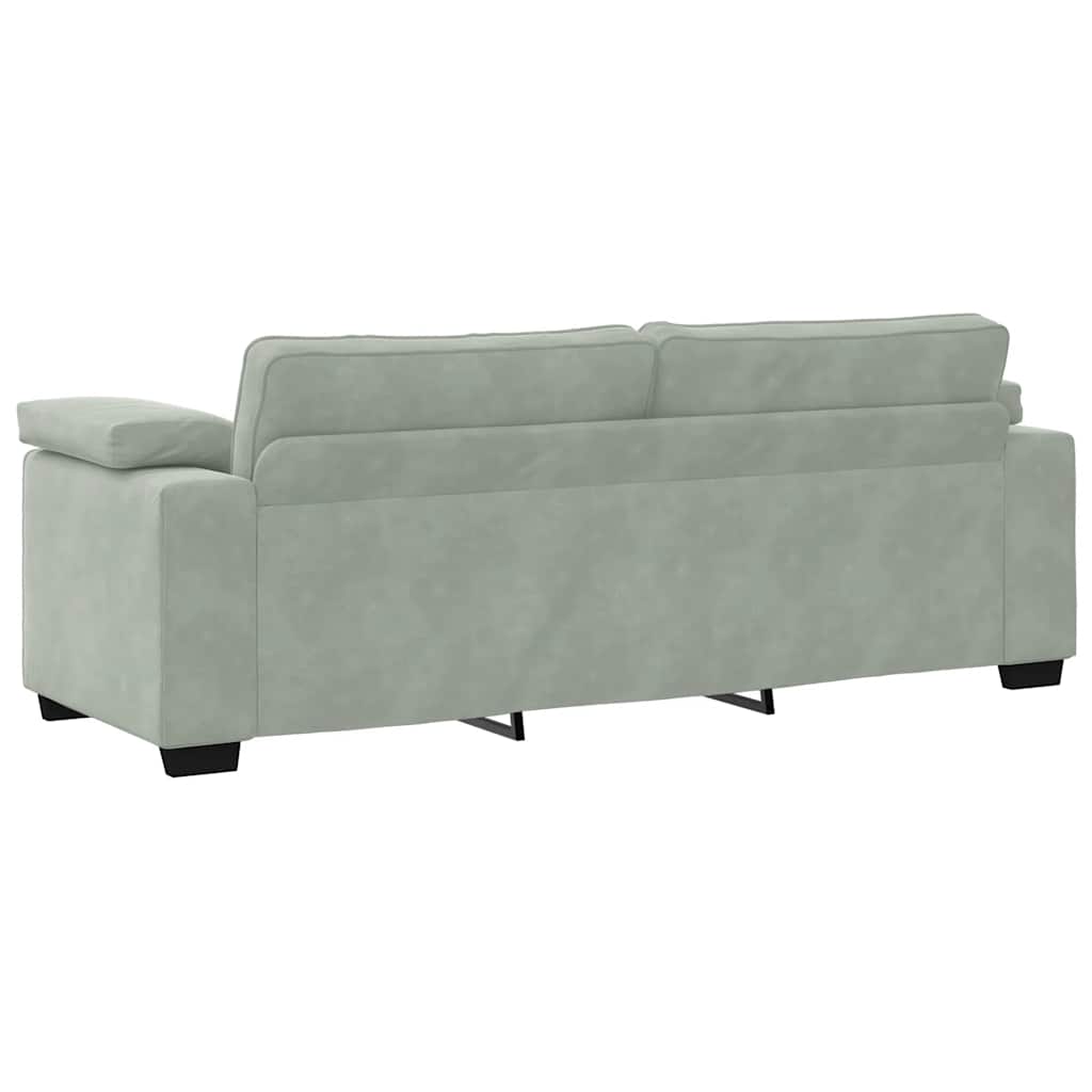 Ensemble canapé 2 pcs avec coussins velours gris clair - XIOS