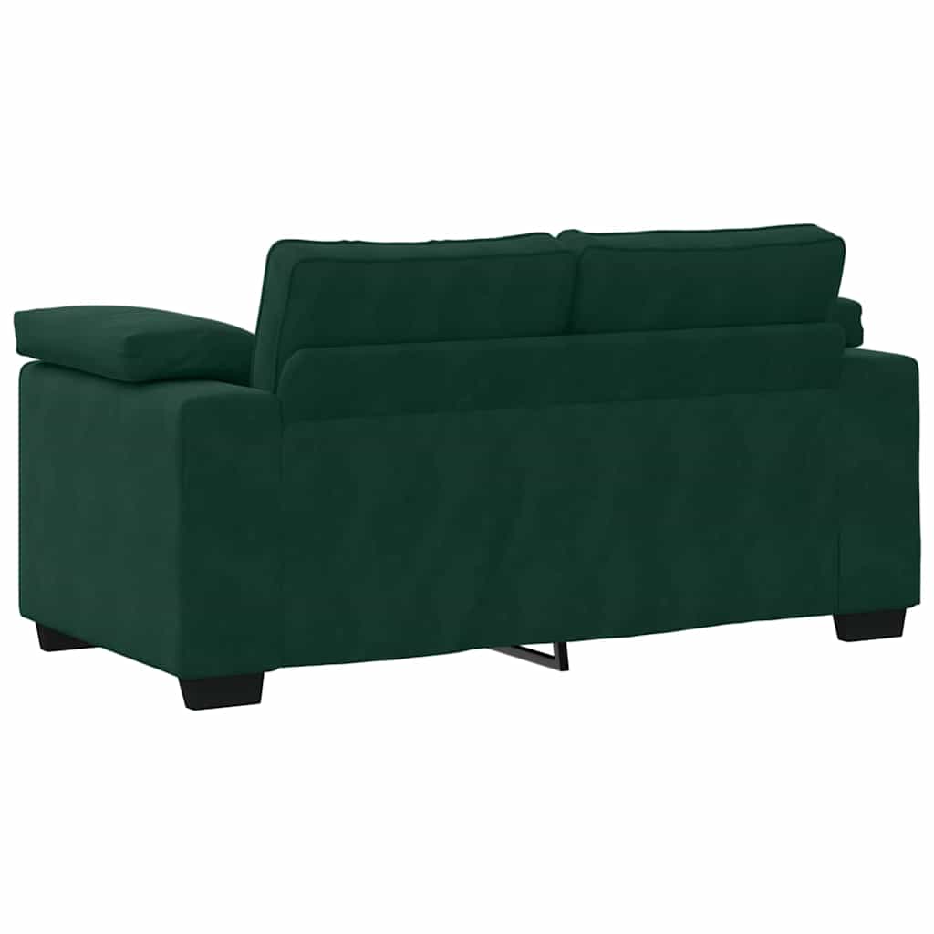Ensemble canapé 2 pcs avec coussins velours vert foncé - XIOS