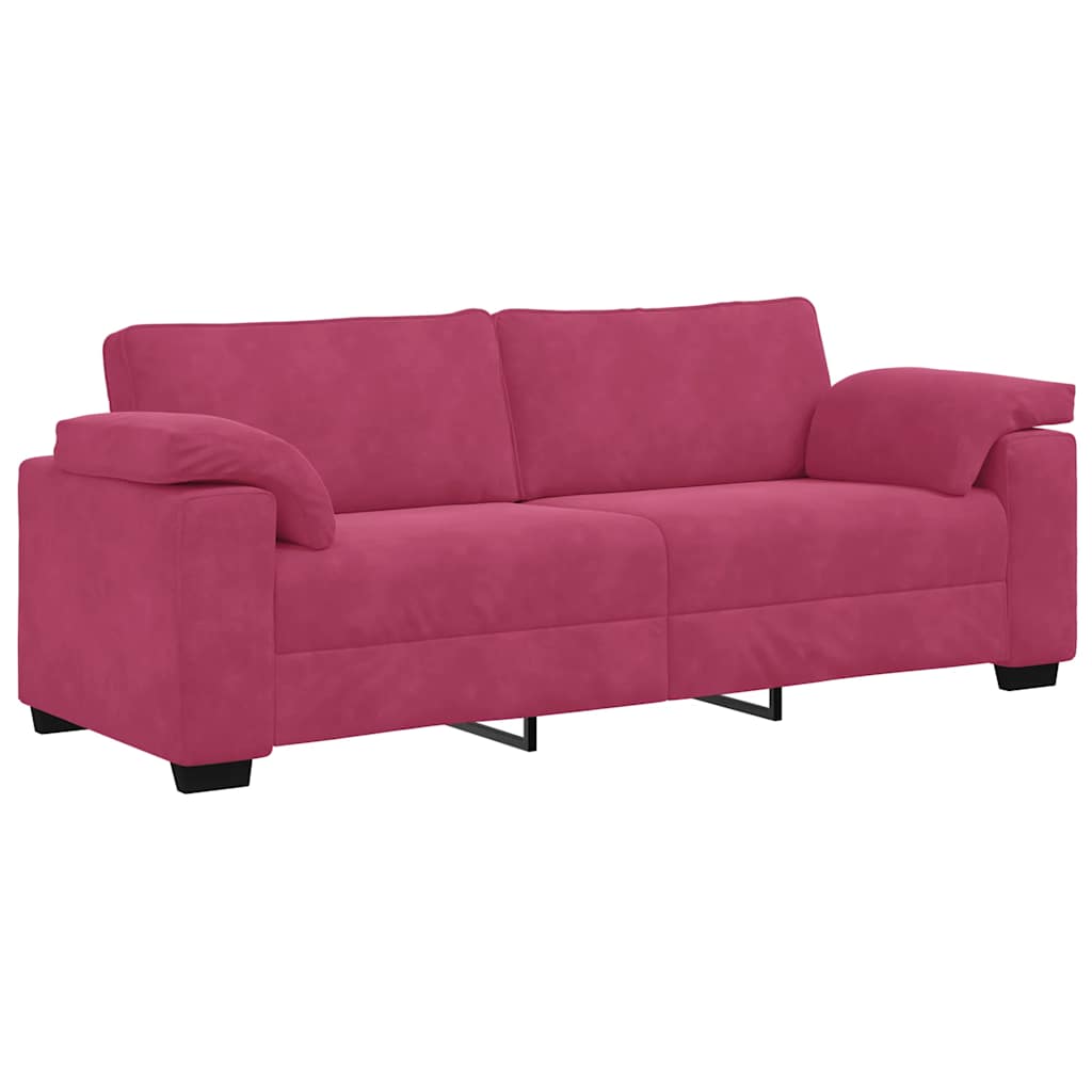 Ensemble de canapé 2 pcs avec coussins velours rouge bordeaux - XIOS